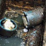 Sewer pipes that are clogged with grease