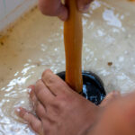 Drain cleaner on kitchen sink