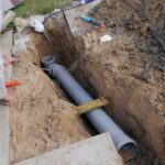 Sewer pipe being excavated Harrisonburg, VA