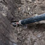 trenchless pipe repair in progress