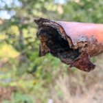 severely damaged and broken pipes